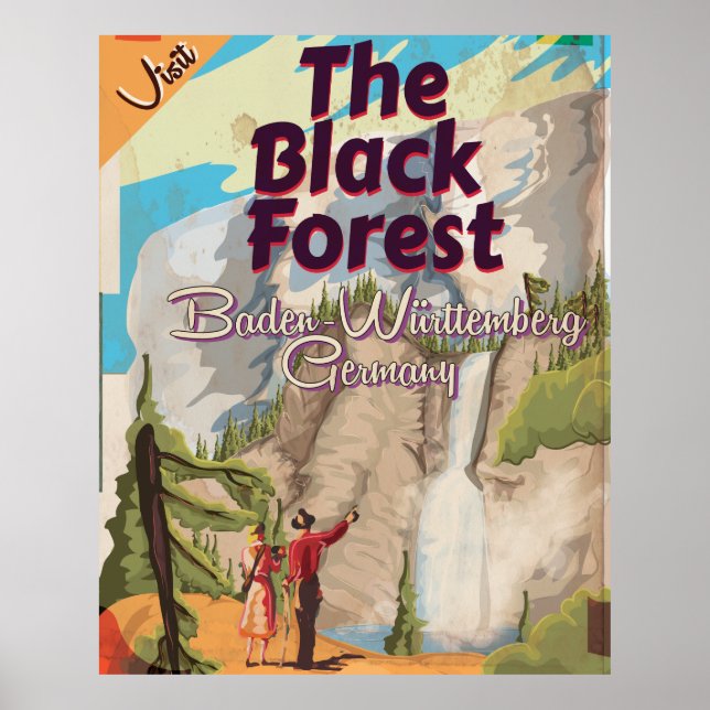 Das Black Forest Vintage Reiseplakat. Poster (Vorne)