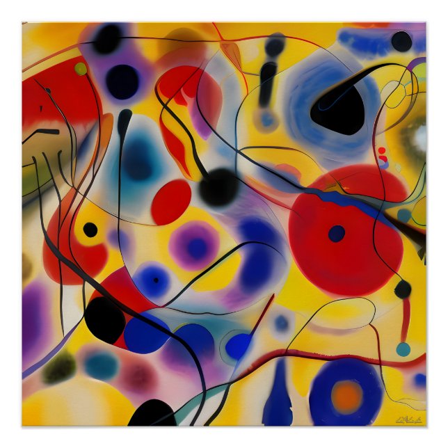 Das Blaue 10 Abstract trifft Rot 6 Poster (Vorderseite)