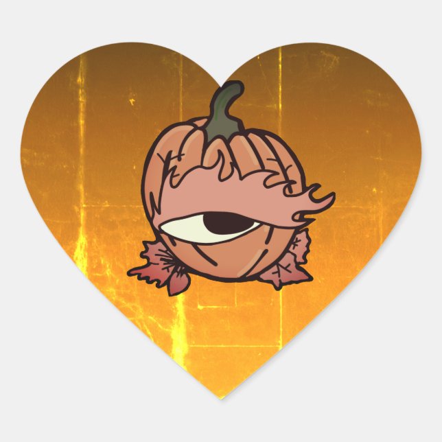 Das blaue Auge des spoky Pumpkins Herz-Aufkleber (Vorderseite)