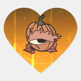 Das blaue Auge des spoky Pumpkins Herz-Aufkleber