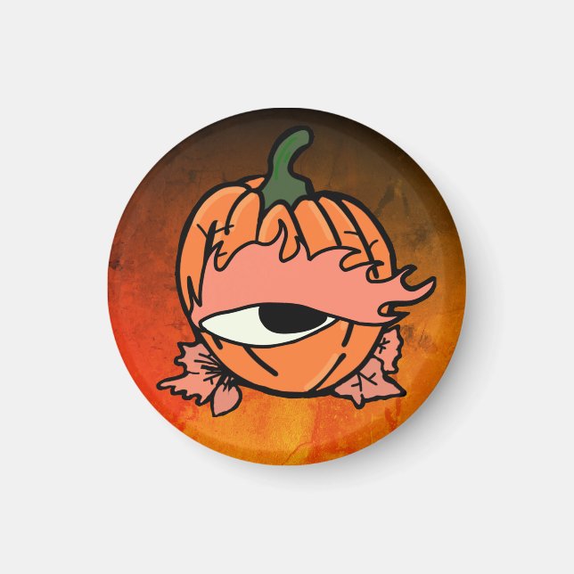 Das blaue Auge des spoky Pumpkins Magnet (Vorne)