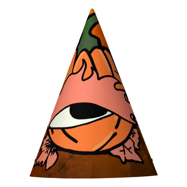 Das blaue Auge des spoky Pumpkins Partyhütchen (Vorderseite)