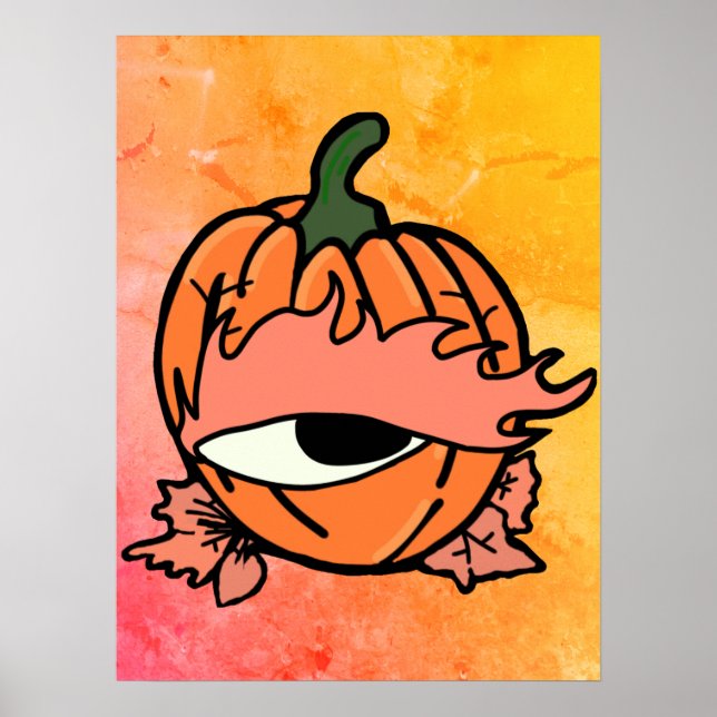 Das blaue Auge des spoky Pumpkins Poster (Vorne)