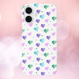 Das blaue blaue, blaue, Lila Wasserfarbmuster des  iPhone 16 Hülle