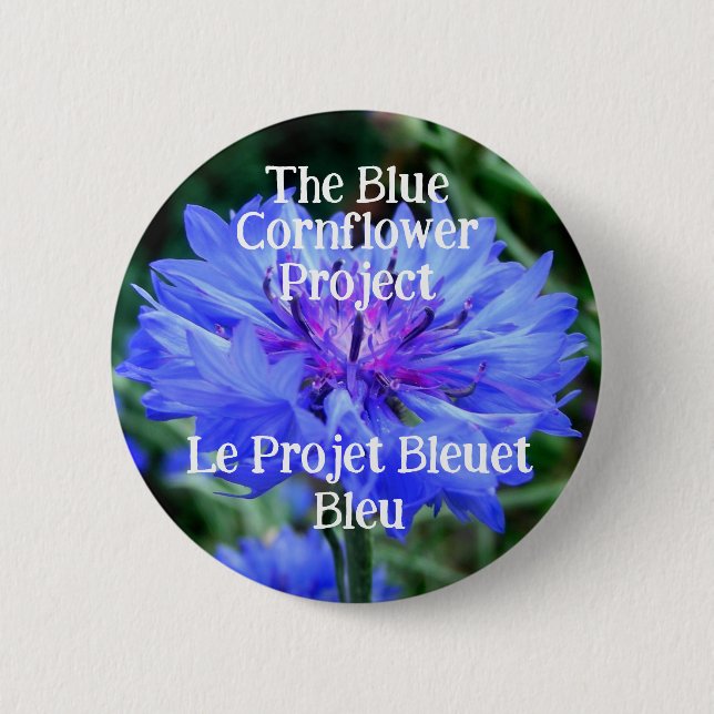 Das Blaue Blumenprojekt Le Projet Bleuet Bleu Button (Vorderseite)