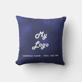 Das blaue Firmenlogo für elegantes Schwimmbad Kissen