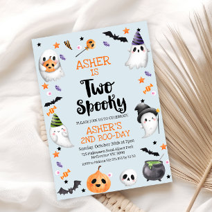 Das blaue Halloween, zwei wunderschöne 2. Geburtst Einladung