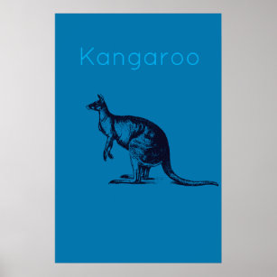 Das blaue Kangaroo Moderne Kunst Poster