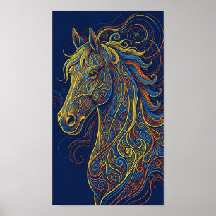 Das blaue Pferd Poster