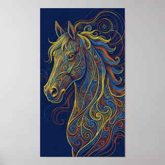 Das blaue Pferd Poster