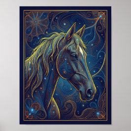 Das Blaue Pferd Träumt Poster