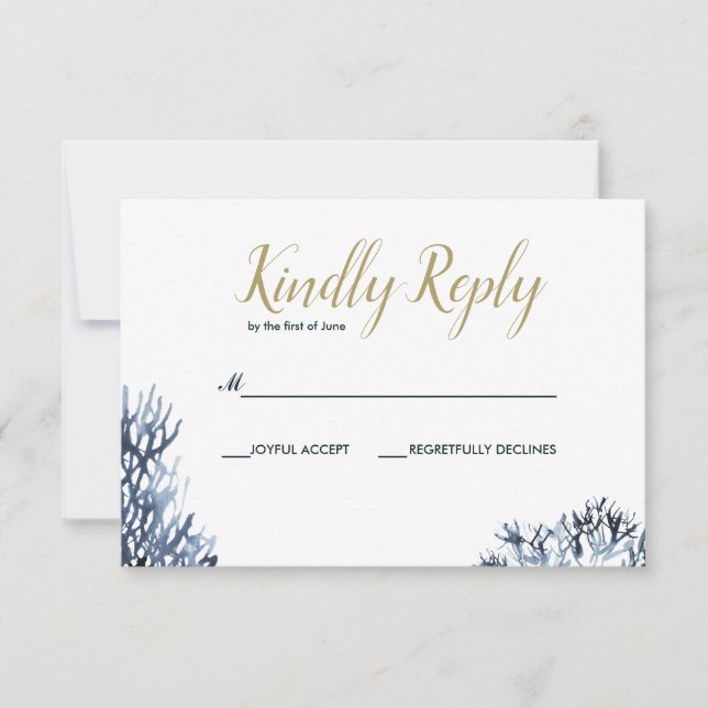 Das blaue Riff | Nautical Wedding RSVP (Vorderseite)