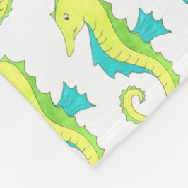 Das blaue Seepferd des Ozeans Fleecedecke