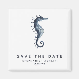 Das blaue Seepferd   Hochzeit Save the Date Favor Magnet
