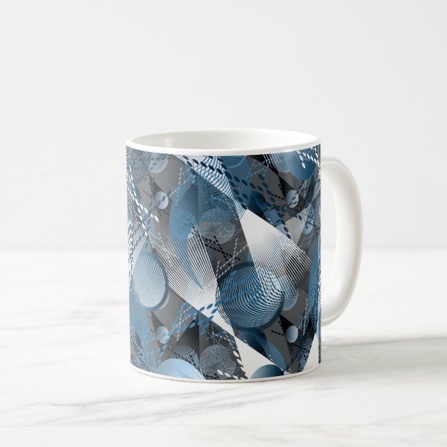 Das Blaue und das Graue. Abstraktion. Kaffeetasse (VorderseiteRechts)