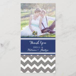 Das blaue Zickzack Grau danken Ihnen Dankeskarte