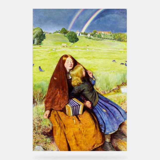Das blinde Mädchen von John Everett Millais Acrylschild (Vorderseite)