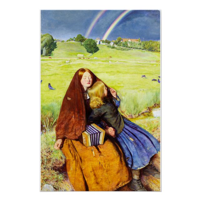 Das blinde Mädchen von John Everett Millais Poster (Vorderseite)