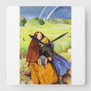Das blinde Mädchen von John Everett Millais Quadratische Wanduhr