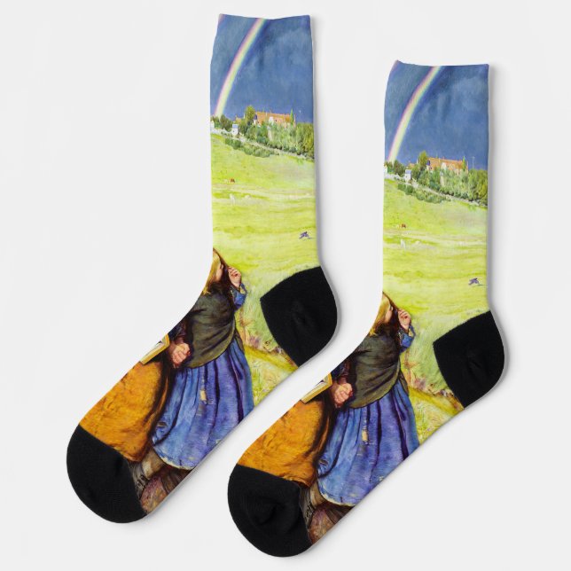 Das blinde Mädchen von John Everett Millais Socken (Linkes Detail)