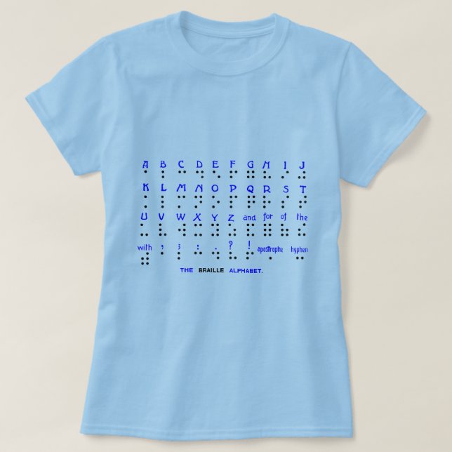 Das Blindenschrift-Alphabet T-Shirt (Design vorne)