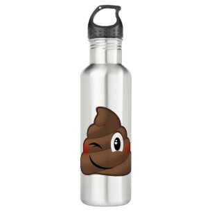 Das Blinzeln kacken Emoji Edelstahlflasche