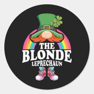 Das blonde Leprechaun St. Patricks Day Kostüm Runder Aufkleber