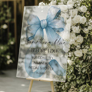 Das Blue Bow Brautparty Begrüßungszeichen Acrylschild