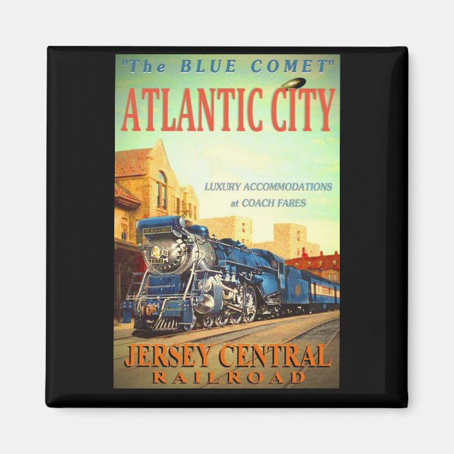 Das Blue Comet Train Square Magnet (Vorne)