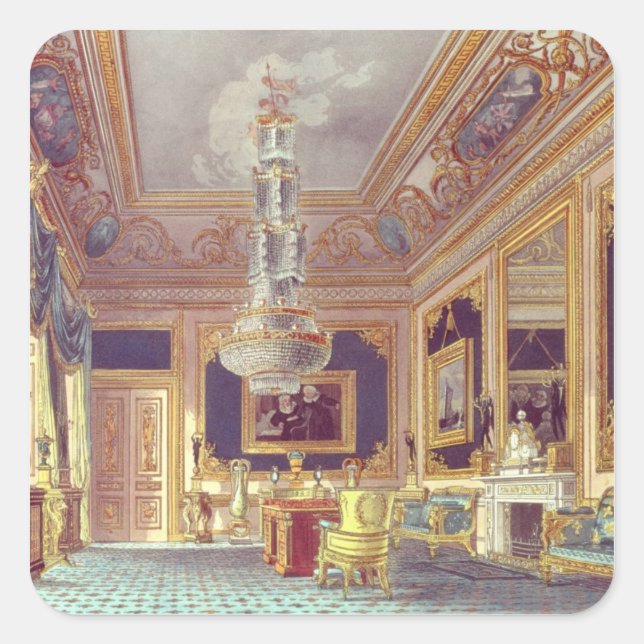 Das Blue Velvet Room, Carlton House Quadratischer Aufkleber (Vorderseite)