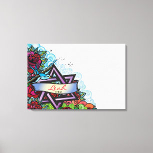 Das BLUEBIRD Bat Mitzvah-Zeichen auf der Speicherp Leinwanddruck