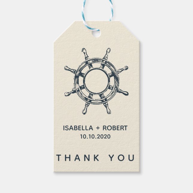 Das BlueShip-Rad | Hochzeit Vielen Dank für Ihr In Geschenkanhänger (Vorderseite)