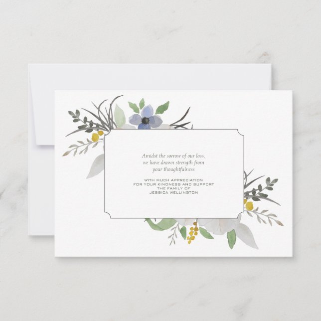 Das Blumen Beileid danken Ihnen Notecard Dankeskarte (Vorderseite)