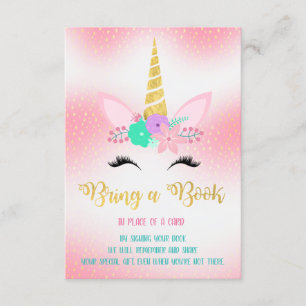 Das Blumen GoldEinhorn holen eine Bucheinsatzkarte Begleitkarte