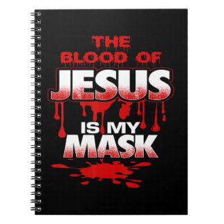 Das Blut Jesu ist mein Maske T-ShirtBold Designbl Notizblock