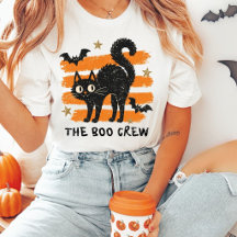 Das Boo Crew Schwarzkatze Halloween T-Shirt