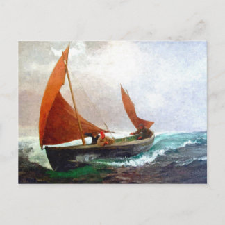 Das Boot erreicht den Strand Postkarte