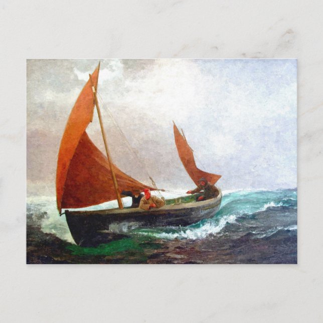 Das Boot erreicht den Strand Postkarte (Vorderseite)