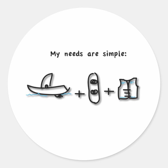 Das Boot ist alles, was ich brauche Runder Aufkleber (Vorderseite)