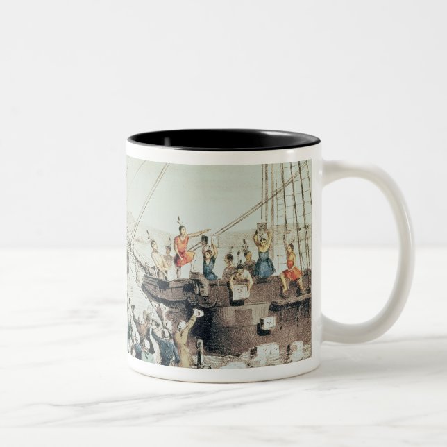 Das Boston-Tee-Party, 1846 Zweifarbige Tasse (Rechts)