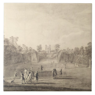 Das Bowling Green bei Claremont, 1738 (Stich) Fliese