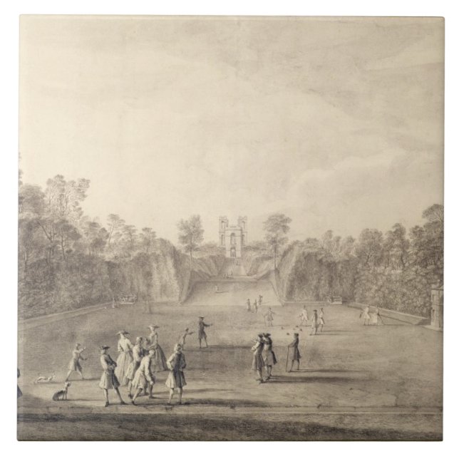 Das Bowling Green bei Claremont, 1738 (Stich) Fliese (Vorderseite)