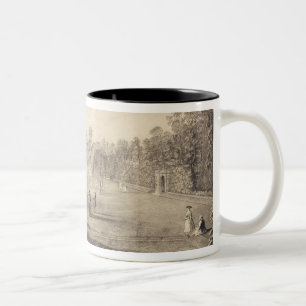 Das Bowling Green bei Claremont, 1738 (Stich) Zweifarbige Tasse