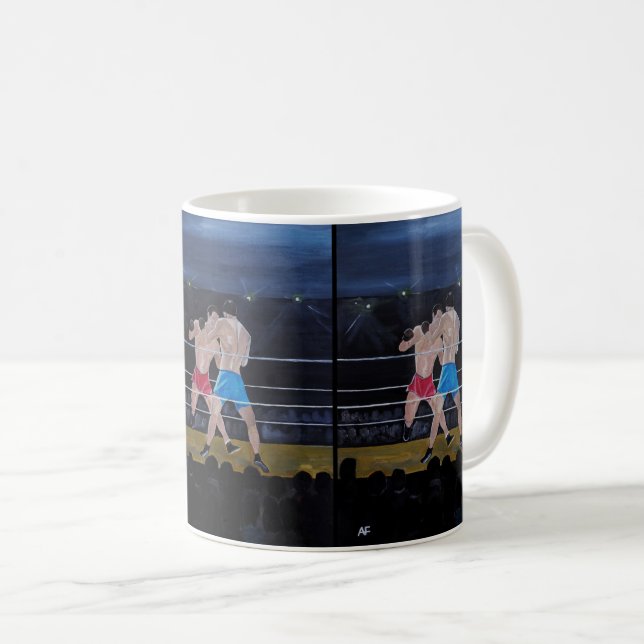 Das Boxer Gemälde von Alfred Fox Kaffeetasse (VorderseiteRechts)