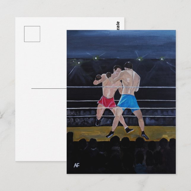 Das Boxer-Gemälde von Alfred Fox Postkarte (Vorne/Hinten)