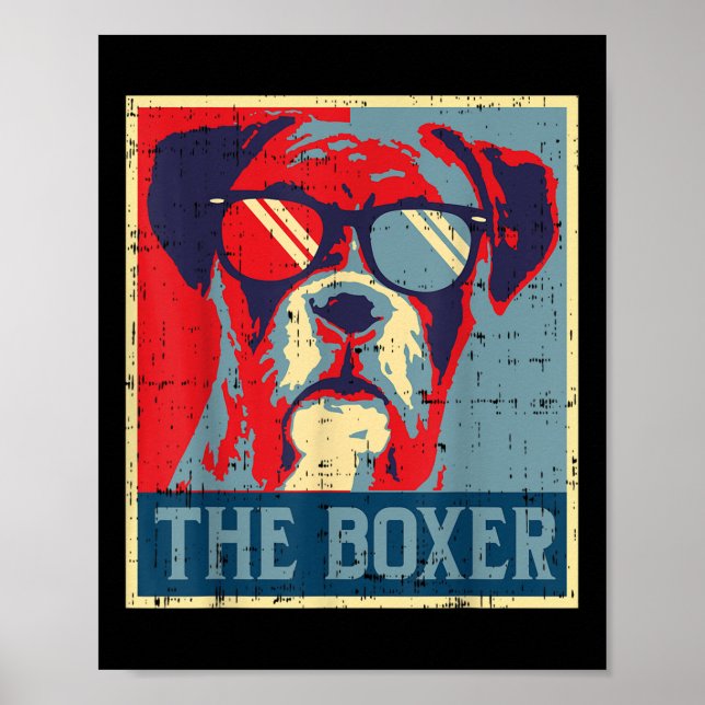 Das Boxer Obama Poster Vintager Tier-Hunde-Liebe (Vorne)