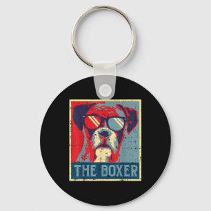 Das Boxer Obama Poster Vintager Tier-Hunde-Liebe Schlüsselanhänger
