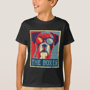 Das Boxer Obama Poster Vintager Tier-Hunde-Liebe T-Shirt