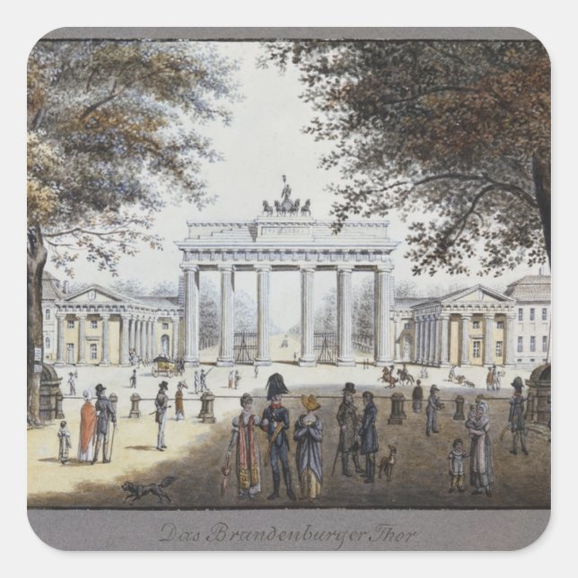Das Brandenburger Tor, Berlin Quadratischer Aufkleber (Vorderseite)