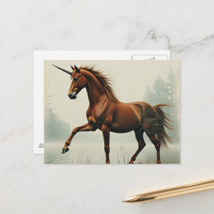 Das braune Einhorn Doppelbelichtung Postkarte